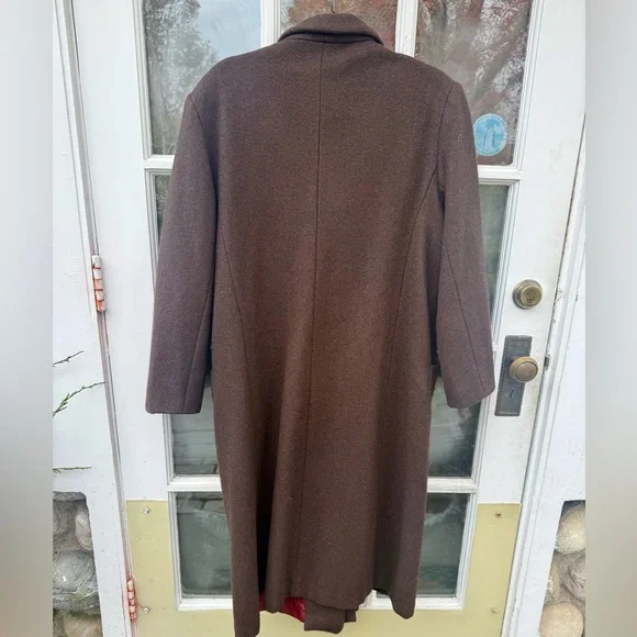 VTG Long Brown Overcoat sz Medium - Picture 2 of 12